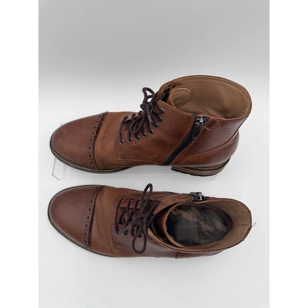 Warfield & Grand Leather Cap Toe Mens Boots Size‎ 10 Kenton Brown 155073 *READ*